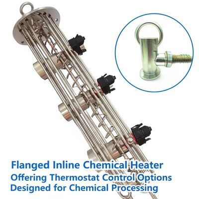 Flanged Inline Chemical Heater Offering Thermostat Control Options Designed for Chemical Processing Providing and Temperature Control