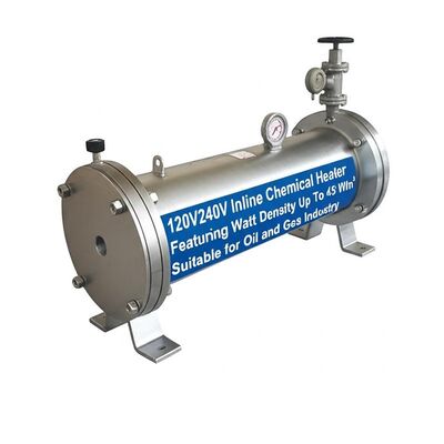 120V240V Inline Chemical Heater Featuring Watt Density Up To 45 Win² Suitable for Oil and Gas Industry Thermal Management